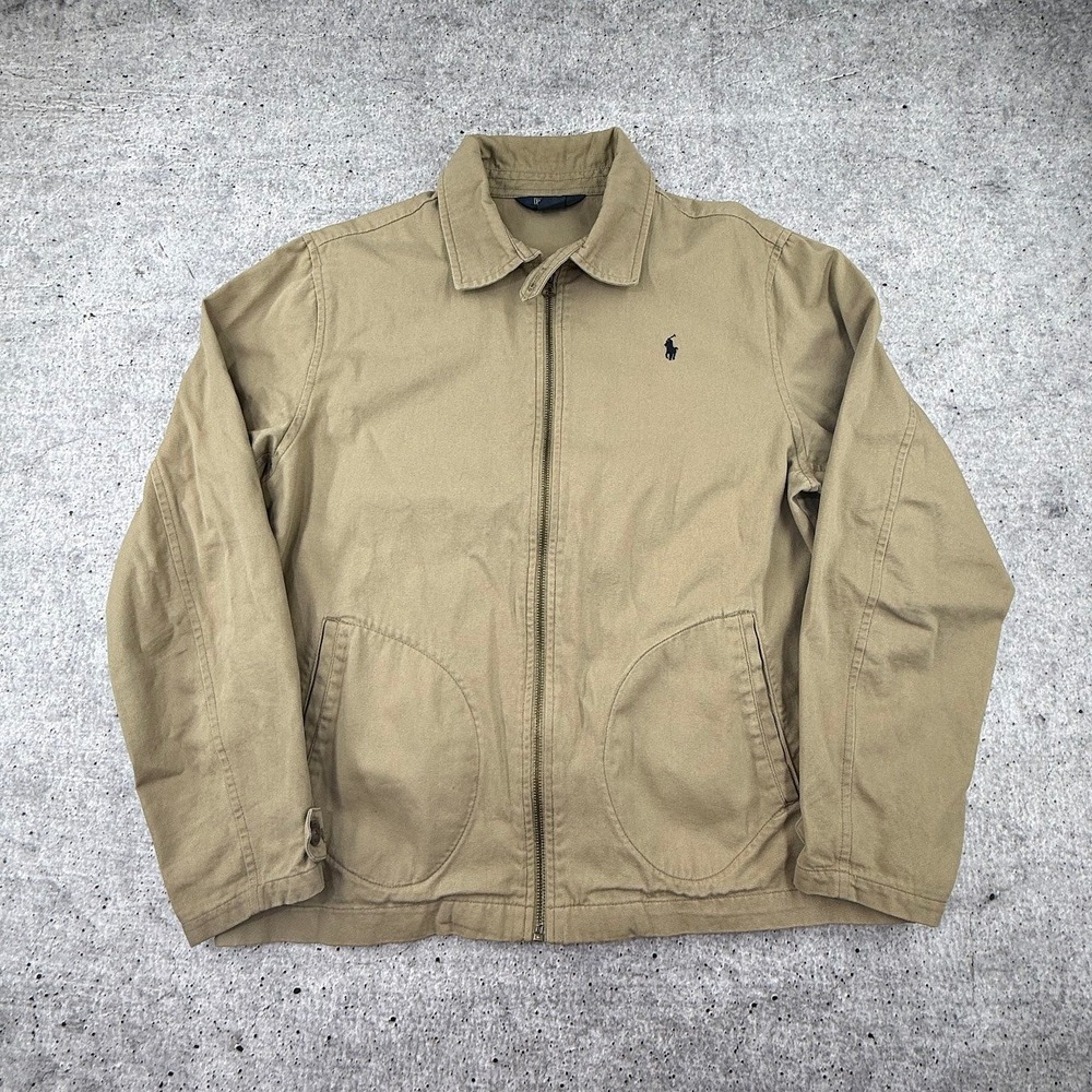 Vintage Polo Ralph Lauren Lightweight Tan Harrington Jacket Youth XL (Men Small)